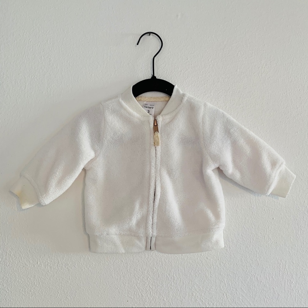 Baby white faux fur jacket